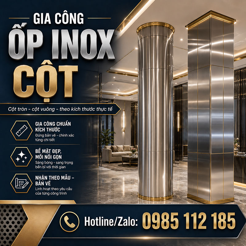 Gia công ốp inox cột