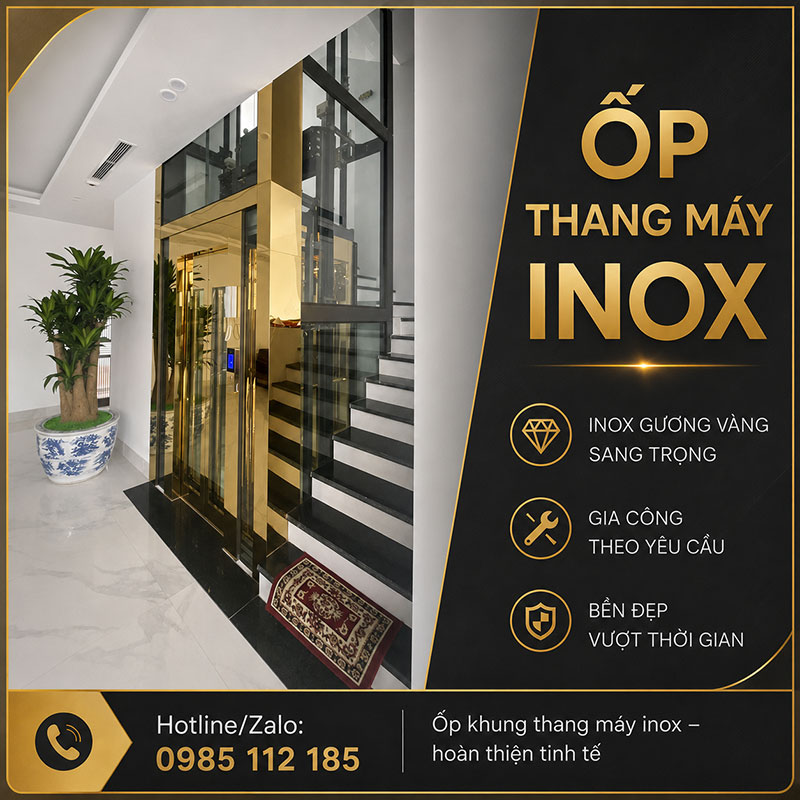 Ốp thang máy inox theo yêu cầu