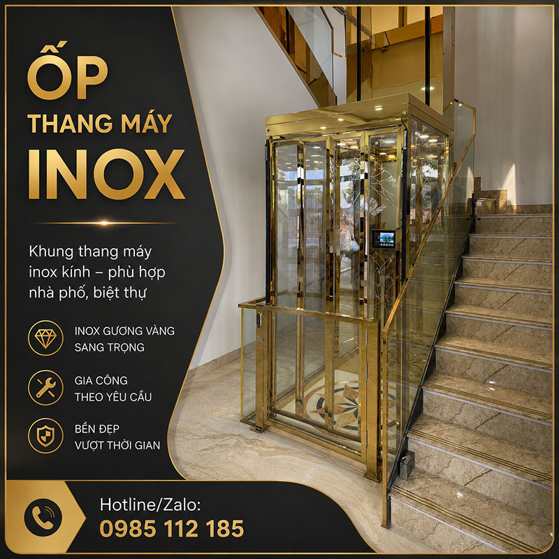 Ốp thang máy inox theo yêu cầu