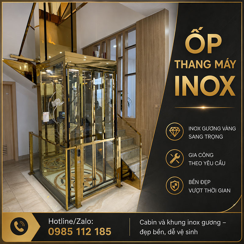 Ốp thang máy inox theo yêu cầu