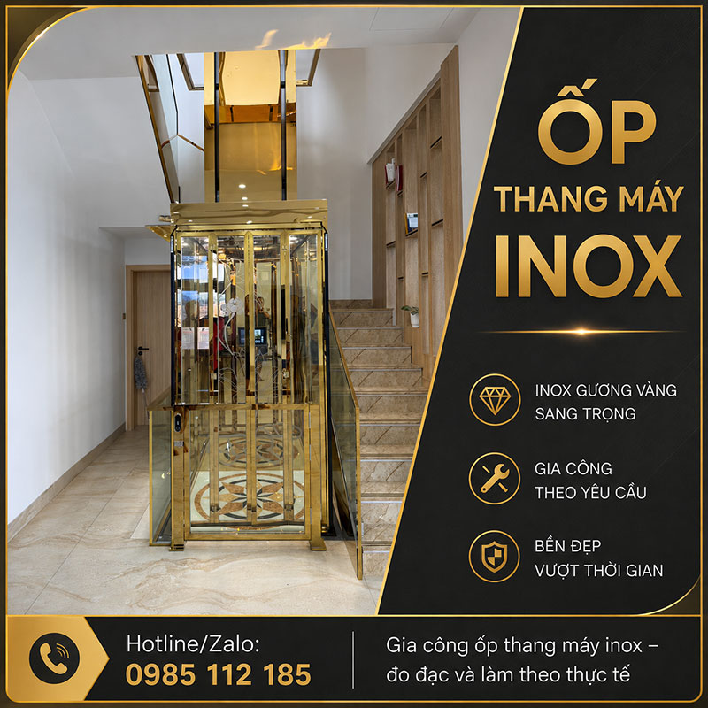 Ốp thang máy inox theo yêu cầu
